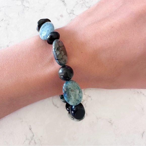 NEW Tourmaline & Green Jasper Quartz Bracelet - Picture 1 of 3